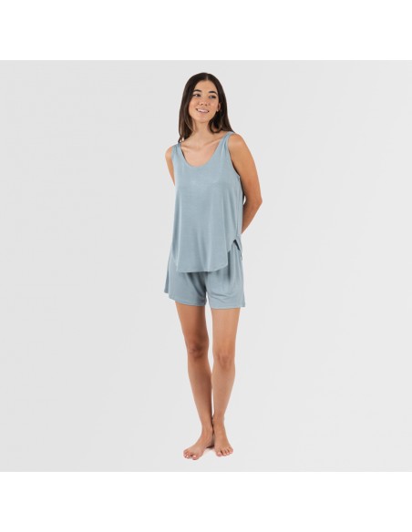 Pijama tirantes mujer viscosa liso pijamas-cortos-mujer