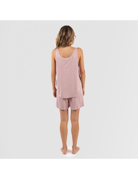 Pijama tirantes mujer viscosa liso pijamas-cortos-mujer