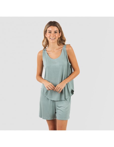 Pijama tirantes mujer viscosa liso pijamas-cortos-mujer