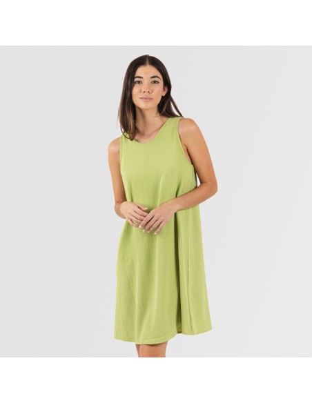 Vestido corto tirantes bambula liso vestidos-y-blusones-mujer