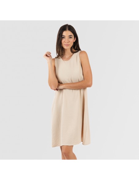 Vestido corto tirantes bambula liso vestidos-y-blusones-mujer