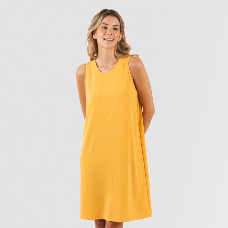 Vestido corto tirantes bambula liso vestidos-y-blusones-mujer