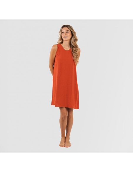 Vestido corto tirantes bambula liso vestidos-y-blusones-mujer