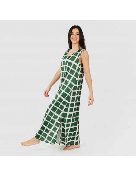 Vestido largo tirantes soft Naroa verde botella vestidos-y-blusones-mujer