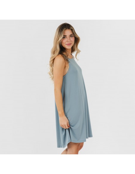 Vestido corto tirantes crepe liso vestidos-y-blusones-mujer