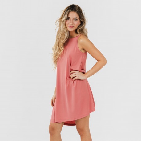 Vestido corto tirantes crepe liso vestidos-y-blusones-mujer