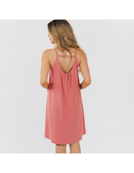 Vestido corto tirantes crepe liso vestidos-y-blusones-mujer