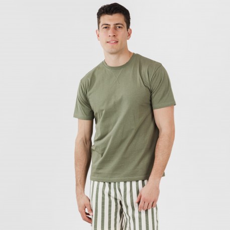 Pijama corto algodón hombre Raya Aviles verde caceria pijamas-cortos-hombre