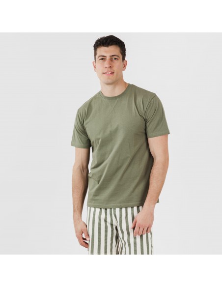 Pijama corto algodón hombre Raya Aviles verde caceria pijamas-cortos-hombre