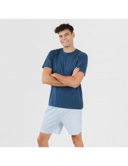 Pijama corto algodón hombre Timon azul pijamas-cortos-hombre