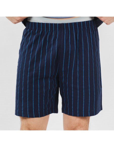 Pijama corto algodón hombre Raya Moritz indigo pijamas-cortos-hombre