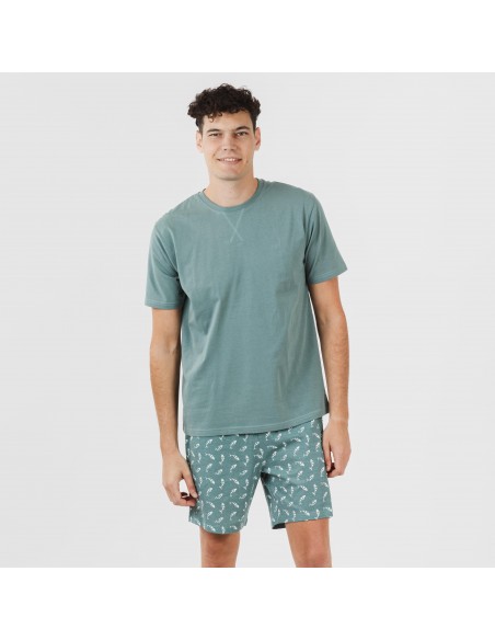 Pijama corto algodón hombre Flip verde pijamas-cortos-hombre