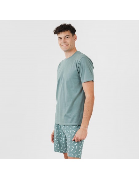 Pijama corto algodón hombre Flip verde pijamas-cortos-hombre