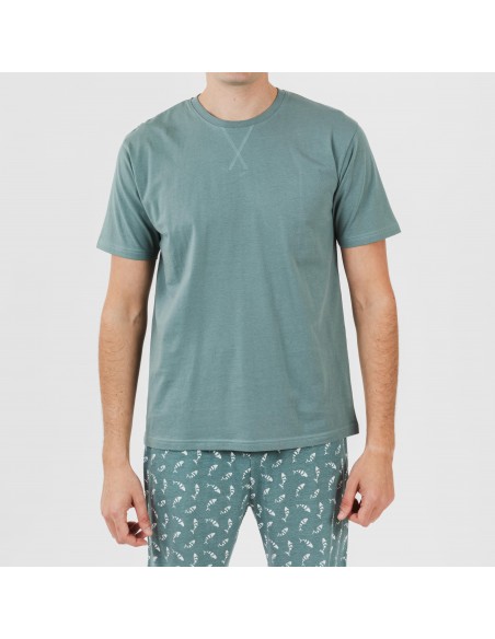 Pijama corto algodón hombre Flip verde pijamas-cortos-hombre