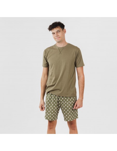 Pijama corto algodón hombre Tusi verde pijamas-cortos-hombre