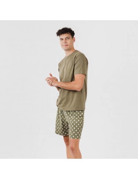 Pijama corto algodón hombre Tusi verde pijamas-cortos-hombre