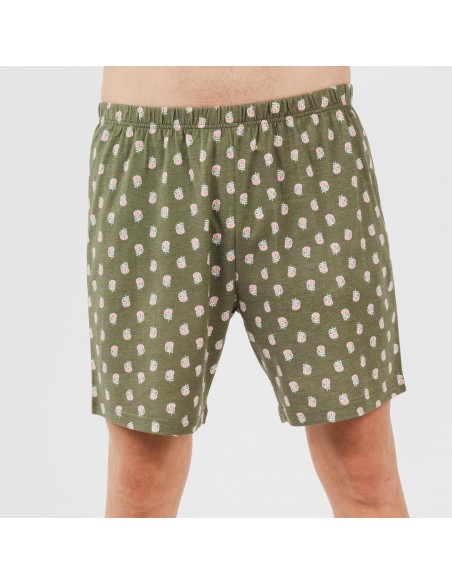 Pijama corto algodón hombre Tusi verde pijamas-cortos-hombre