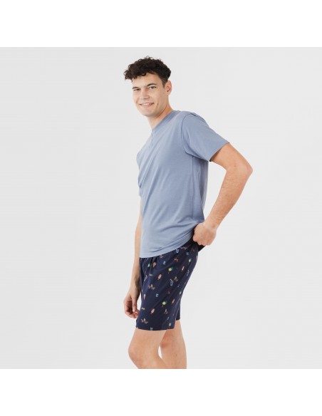 Pijama corto algodón hombre Daikiri indigo pijamas-cortos-hombre