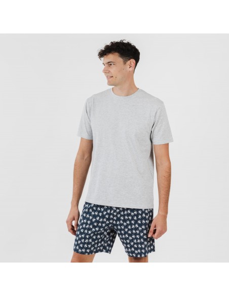 Pijama corto algodón hombre Octopus gris pijamas-cortos-hombre