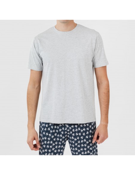 Pijama corto algodón hombre Octopus gris pijamas-cortos-hombre