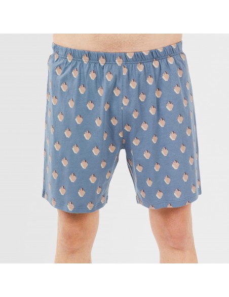 Pijama corto algodón hombre Nassiri azul pijamas-cortos-hombre