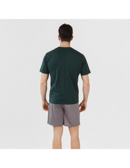 Pijama corto algodón hombre Canes verde pijamas-cortos-hombre