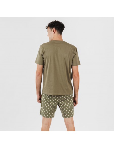 Pijama corto algodón hombre Tusi verde pijamas-cortos-hombre