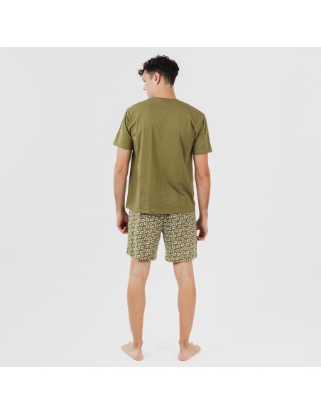 Pijama corto algodón hombre Khalil verde pijamas-cortos-hombre