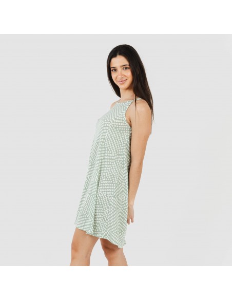 Vestido corto tirantes crepe Columbus verde tiffany vestidos-y-blusones-mujer