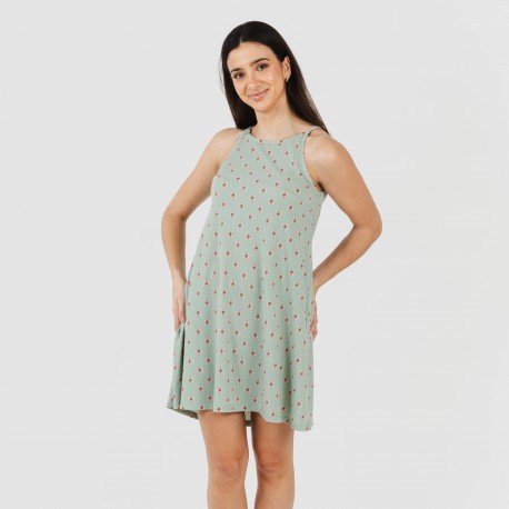 Vestido corto tirantes crepe Alessia verde vestidos-y-blusones-mujer