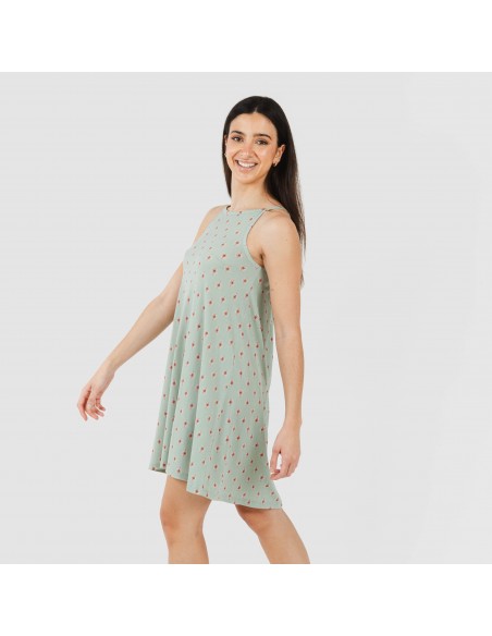 Vestido corto tirantes crepe Alessia verde vestidos-y-blusones-mujer