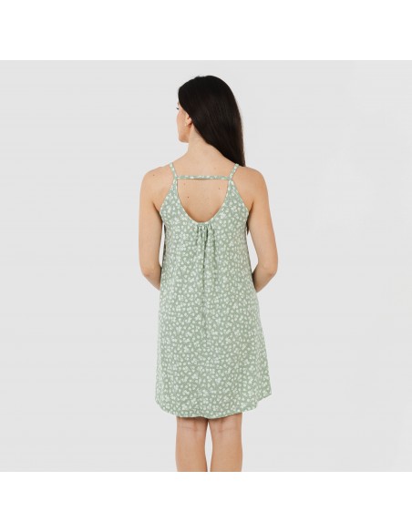 Vestido corto tirantes crepe Oniris verde caceria vestidos-y-blusones-mujer