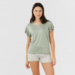 Pijama manga corta mujer...