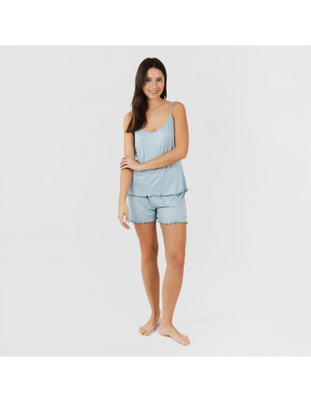 Pijama tirantes mujer soft liso pijamas-cortos-mujer