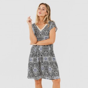 Vestido corto manga fluida... 2