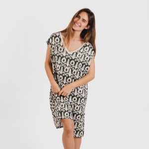 Vestido corto manga fluida...