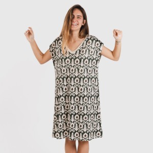 Vestido corto manga fluida... 2