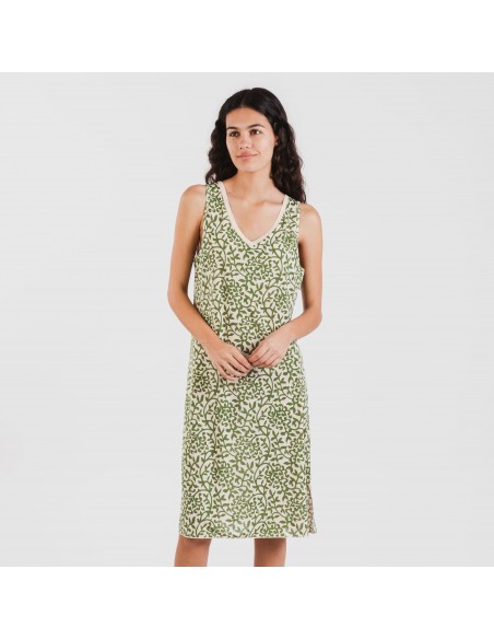 Vestido midi tirantes soft Meritxell verde caceria vestidos-y-blusones-mujer