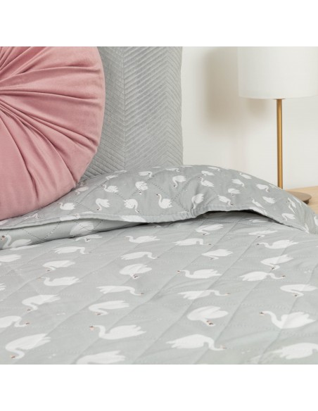 Colcha bouti Swan gris colcha-bouti