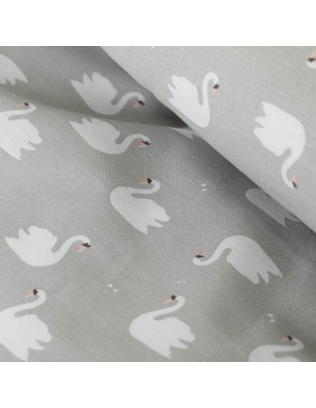 Funda nórdica algodón Swan gris algodon-100