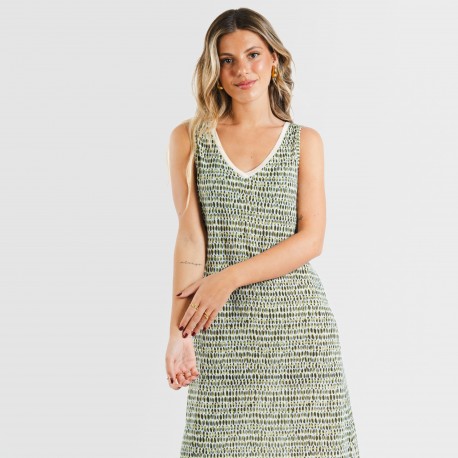 Vestido midi tirantes soft Murphy verde cacería vestidos-y-blusones-mujer