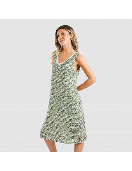 Vestido midi tirantes soft Murphy verde cacería vestidos-y-blusones-mujer