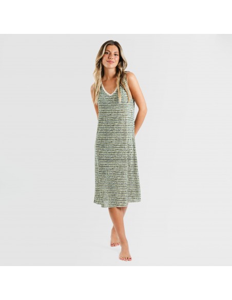 Vestido midi tirantes soft Murphy verde cacería vestidos-y-blusones-mujer