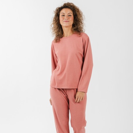 Pijama canalé Raya ancha lisa pijamas-largos-de-mujer