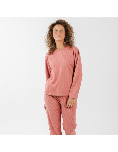 Pijama canalé Raya ancha lisa pijamas-largos-de-mujer