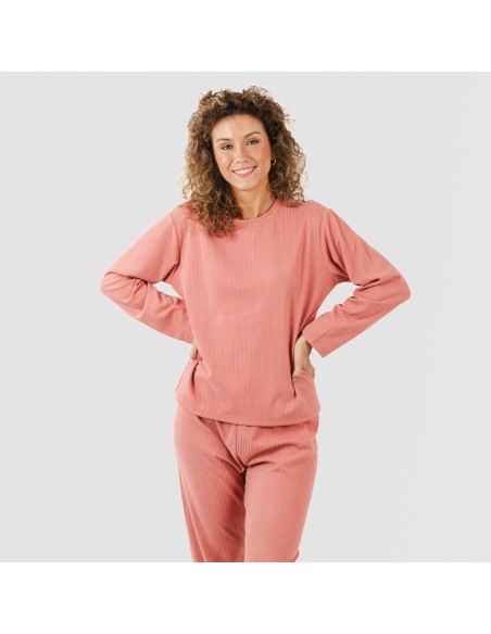 Pijama canalé Raya ancha lisa pijamas-largos-de-mujer