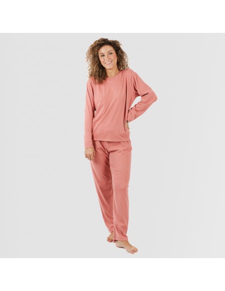 Pijama canalé Raya ancha lisa pijamas-largos-de-mujer