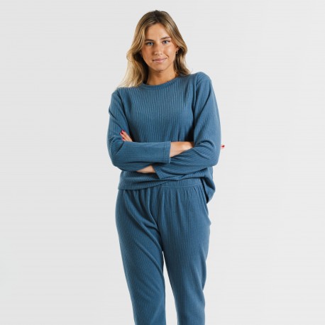 Pijama canalé Raya ancha lisa pijamas-largos-de-mujer