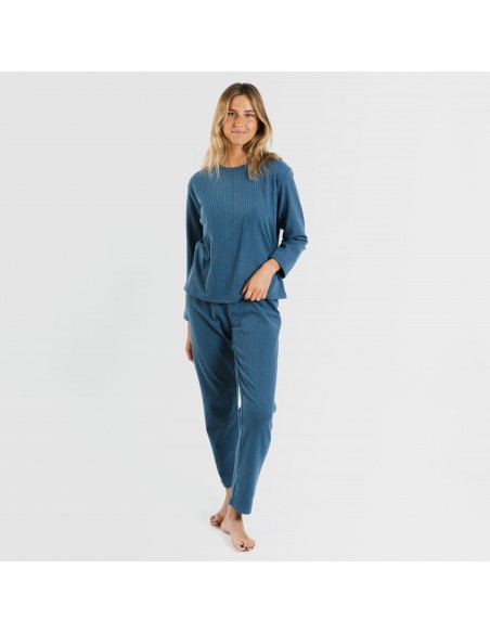 Pijama canalé Raya ancha lisa pijamas-largos-de-mujer