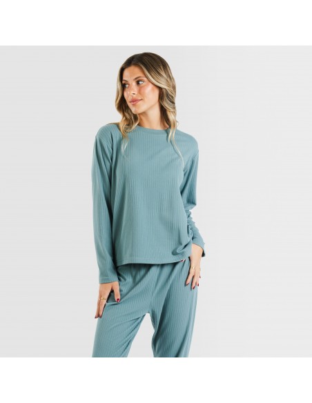 Pijama canalé Raya ancha lisa pijamas-largos-de-mujer